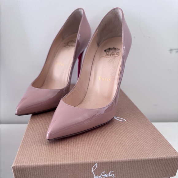 Christian Louboutin pigalle follies 100 patent nude pumps in size 37 - Picture 6 of 9
